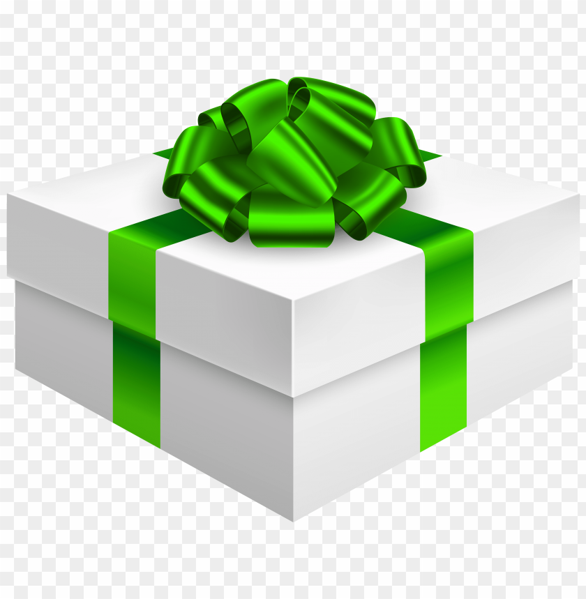 bow, box, gift, green