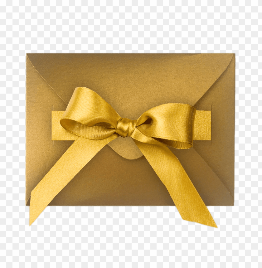 gift envelope with gold coloured ribbon PNG image with transparent background@toppng.com