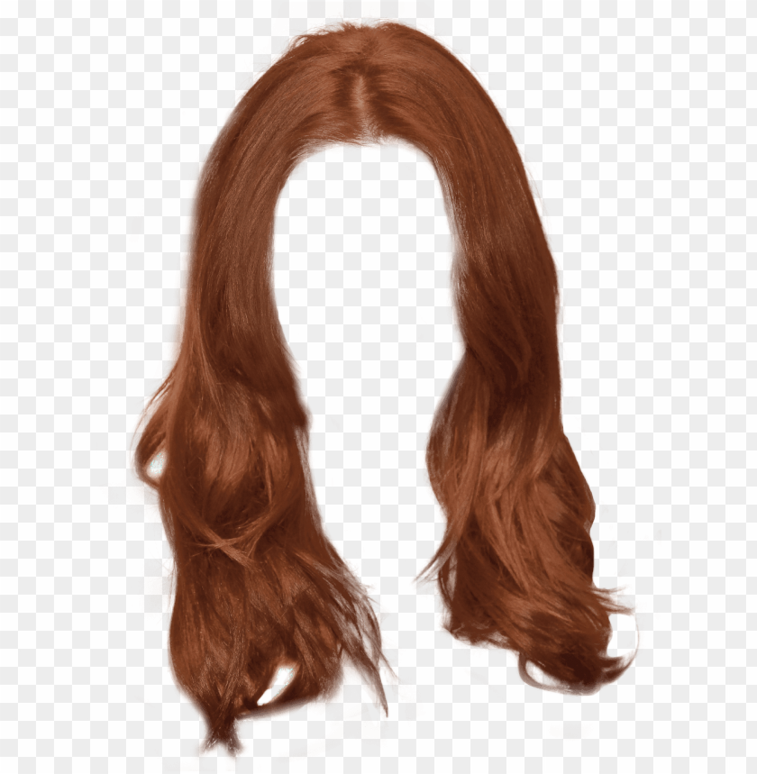 Transparent background PNG image of ginger long women hair - Image ID 69813