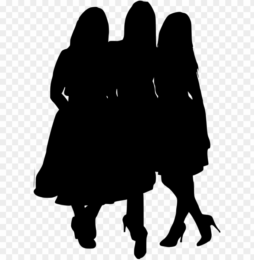 free PNG girl group hoto posing silhouette png - Free PNG Images PNG images transparent