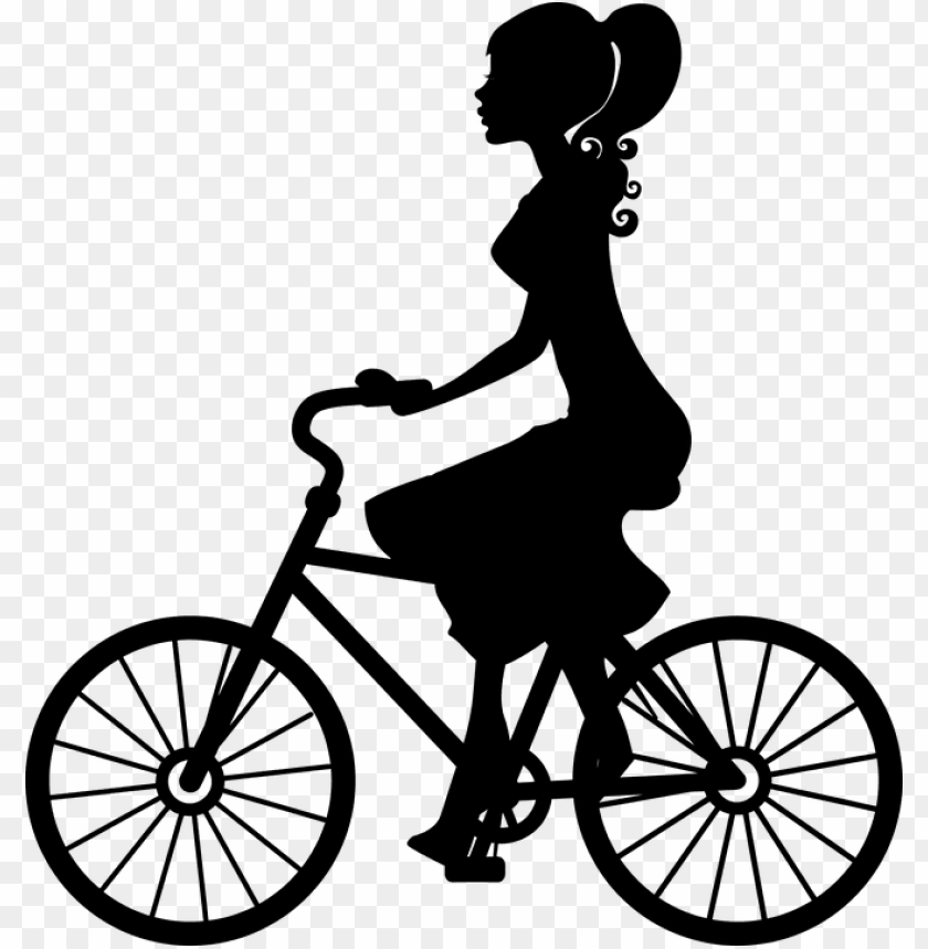 girl on bike silhouette PNG transparent with Clear Background ID 82262