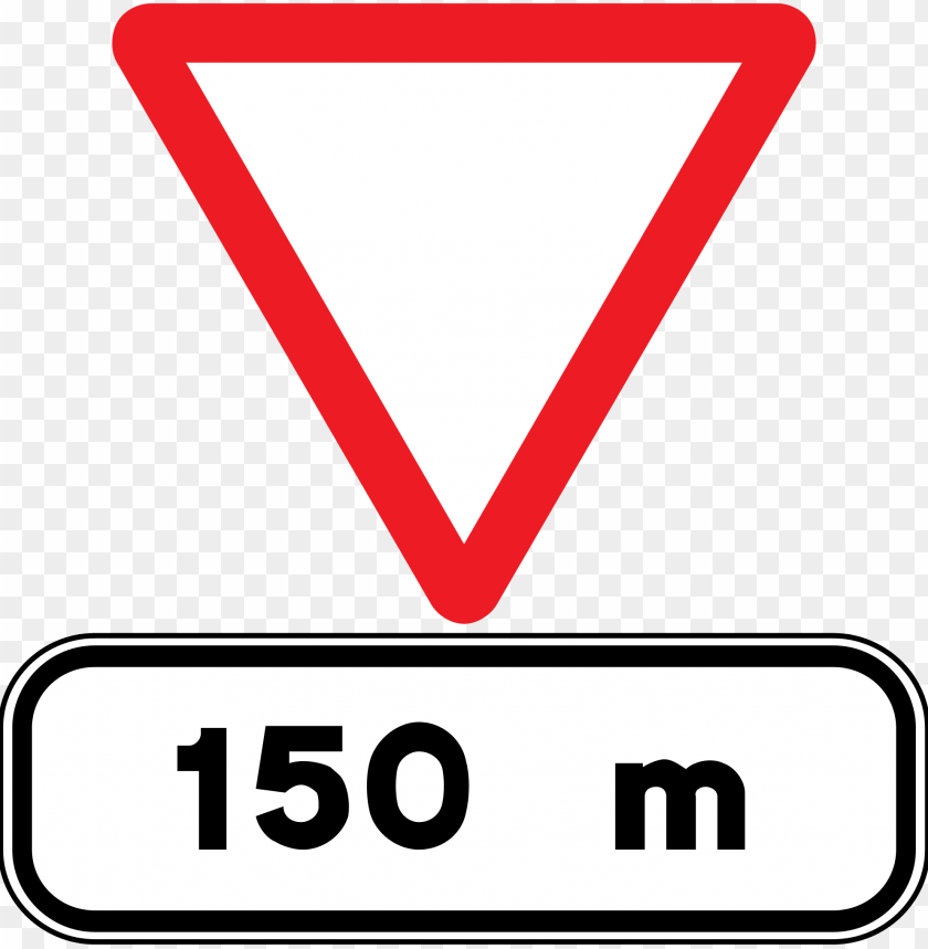 transport, traffic signs, give way in 150m spain, 