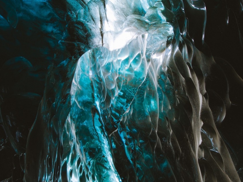 glacier, ice, cave, structure