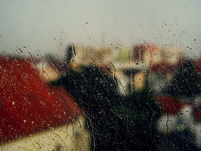 glass, rain, drops, window, wet