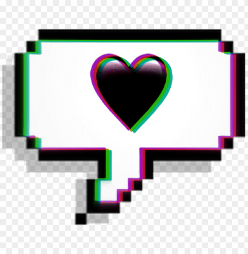 glitch message heart black blackheart love cool aesthetic tumblr sticker PNG transparent with Clear Background ID 166968