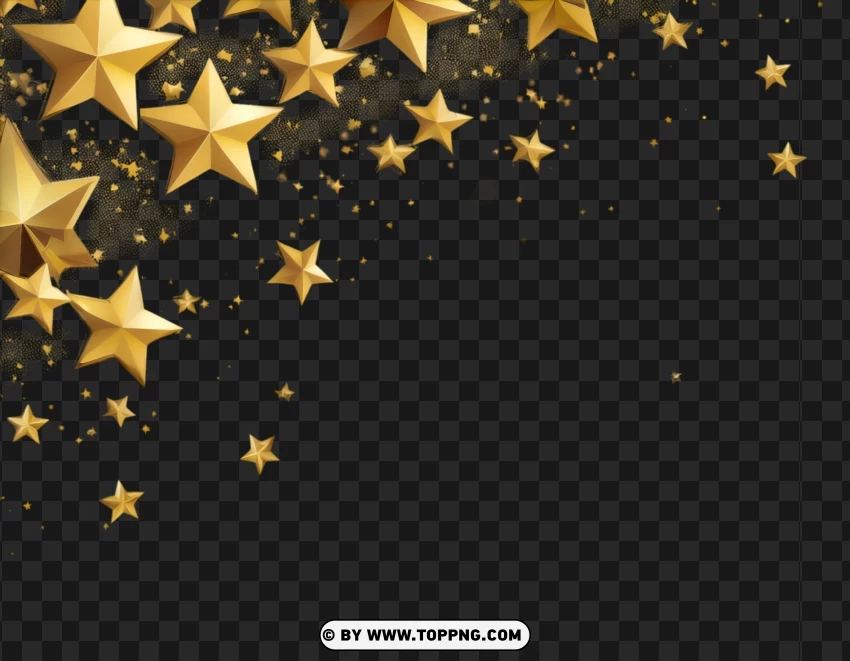 Glittering Falling Golden Stars Image PNG Transparent Background