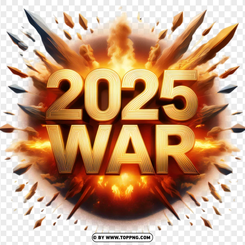 Glowing 2025 War Photo PNG Transparent Background