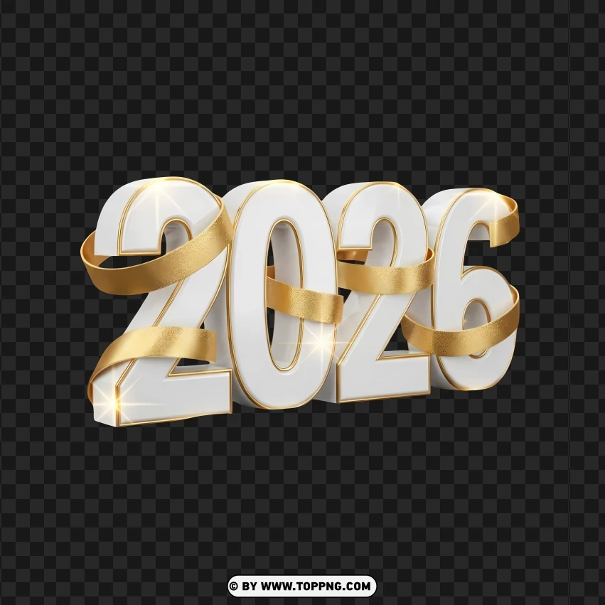 Glowing Close 2026 Digits Celebration PNG Transparent Background