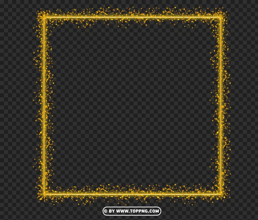 Glowing Gold Sparkle Square Frame Effect PNG Image , Sparkle , Glowing , outline Square png ,outline Square transparent background ,outline Square transparent ,outline Square transparent png 