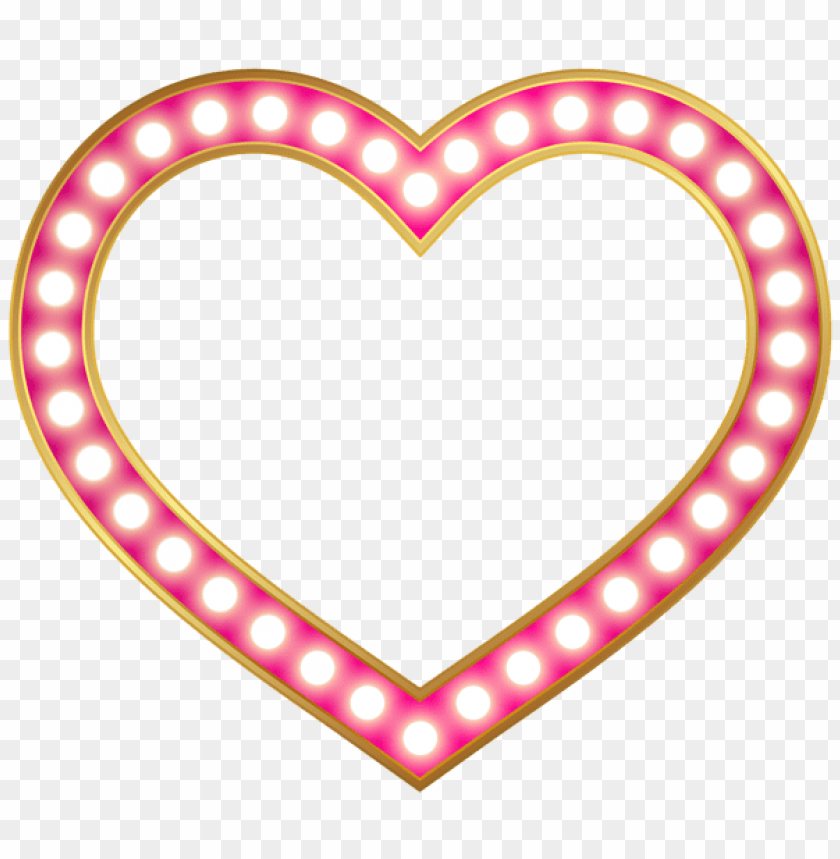 glowing heart border frame png