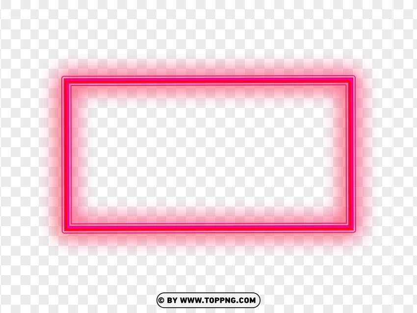 Glowing Red Neon Rectangle Frame PNG Transparent Background