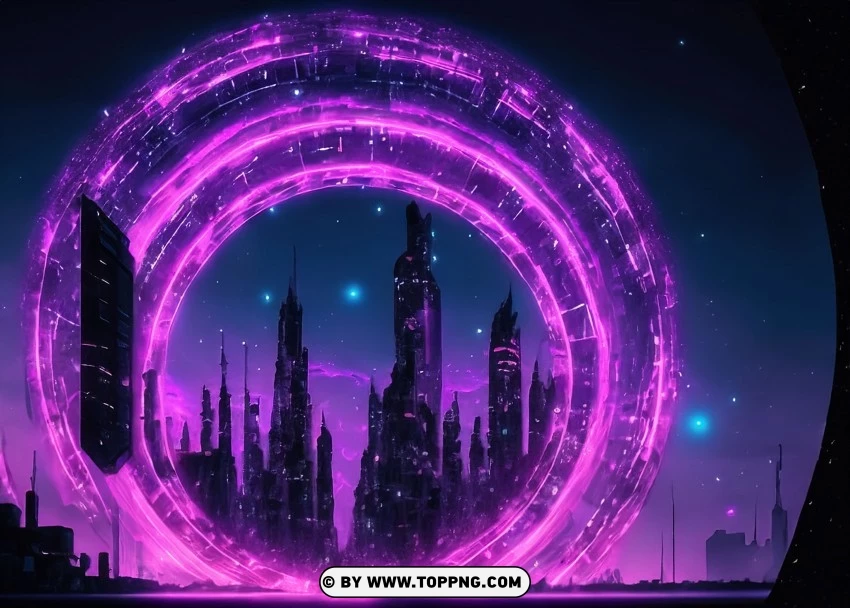 Glowing Techno Cityscape Boasting Mesmerizing Purple Glow Wallpaper ...