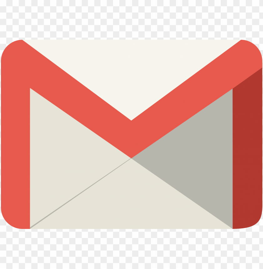 Gmail logo with red and white envelope on a transparent background