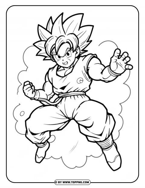 Goku coloring page,  Goku character coloring page,  Goku cartoon coloring,Goku,  cartoon Goku,  printable Goku Coloring Page,  Goku character coloring pages