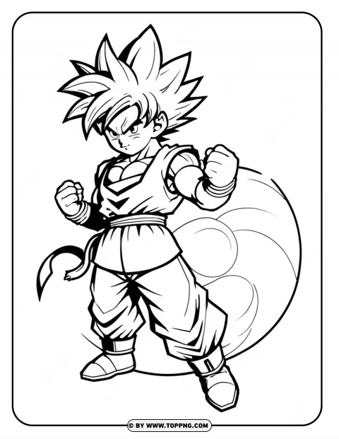 Goku coloring page, Goku character coloring page, Goku cartoon coloring,Goku, cartoon Goku, Goku sticker, printable Goku Coloring Page