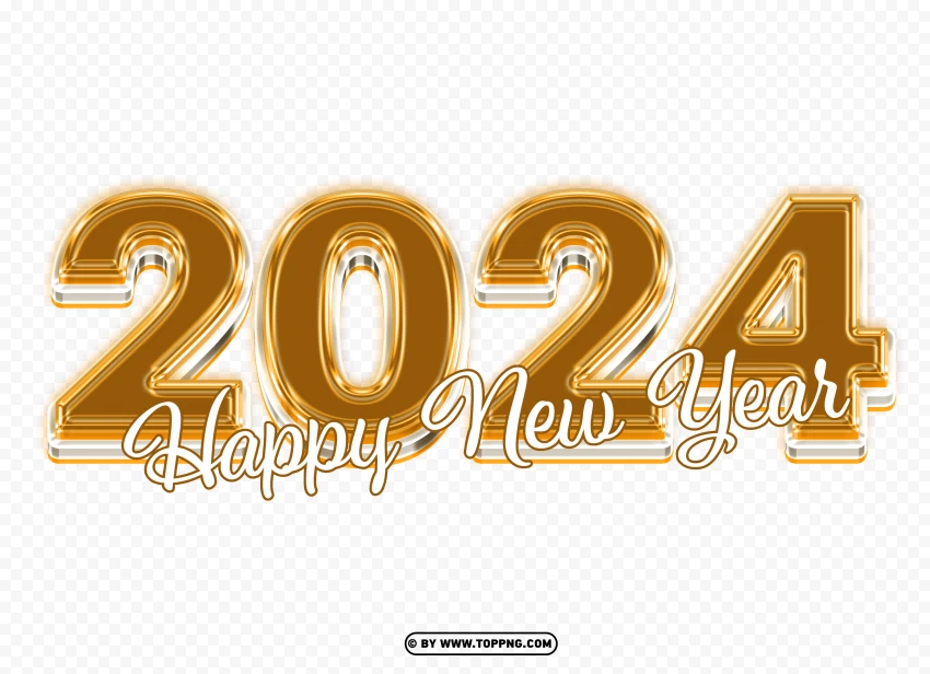 Gold 2024 Free PNG Graphic with Transparent Background , 2024 happy new year png,2024 happy new year,2024 happy new year transparent png,happy new year 2024,happy new year 2024 transparent png,happy new year 2024 png