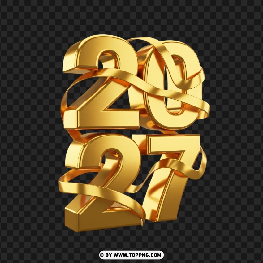 Gold 2027 In Premium 3d Form With Elegant Finish PNG Transparent Background