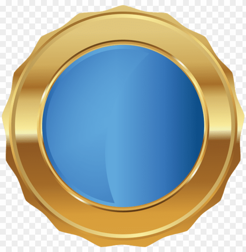 gold blue seal badge clipart png photo - 49910