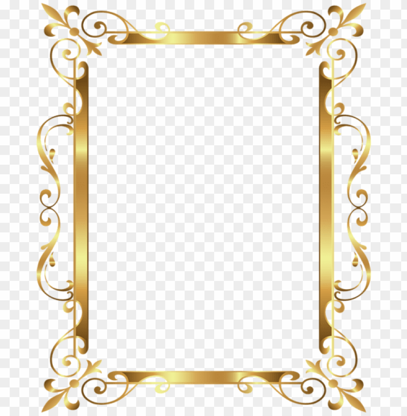 gold border frame deco transparent