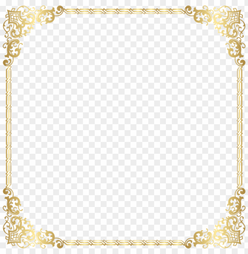 gold border frame transparent