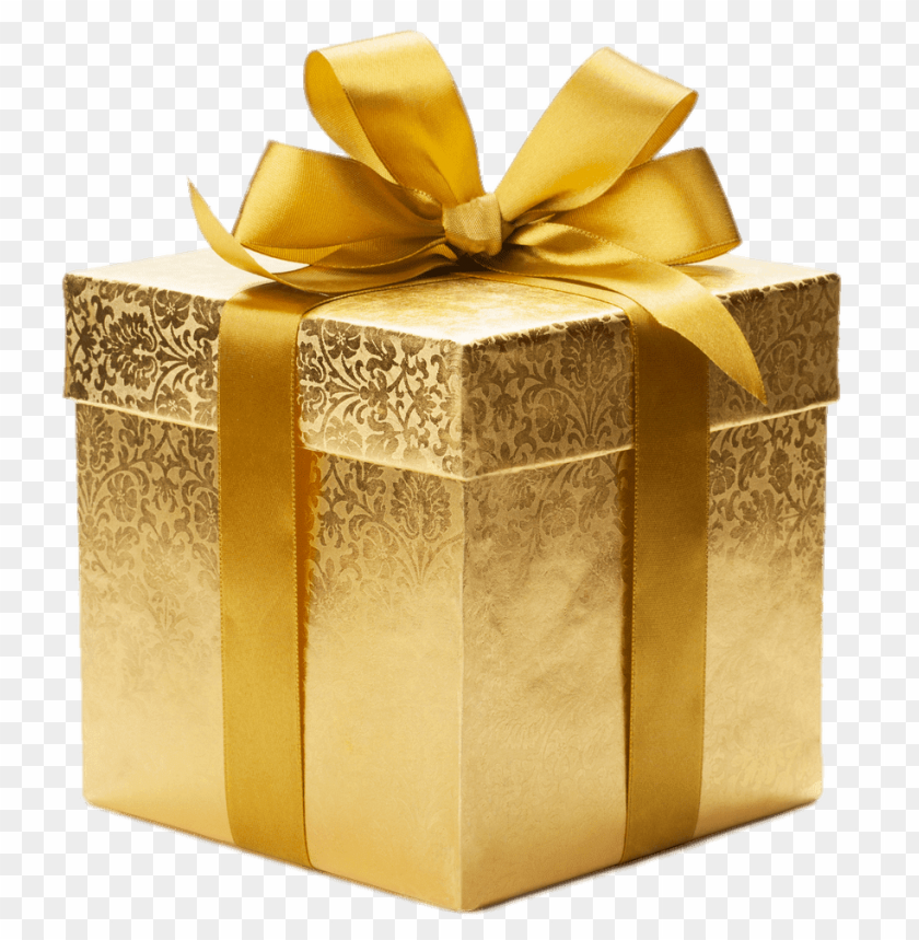 miscellaneous, gifts, gold coloured gift box, 