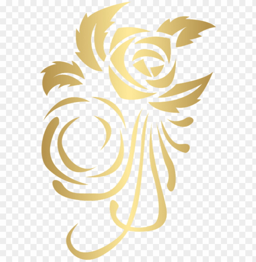 gold deco flower transparent