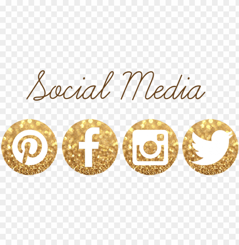 Gold Facebook And Instagram Logo PNG Transparent Background