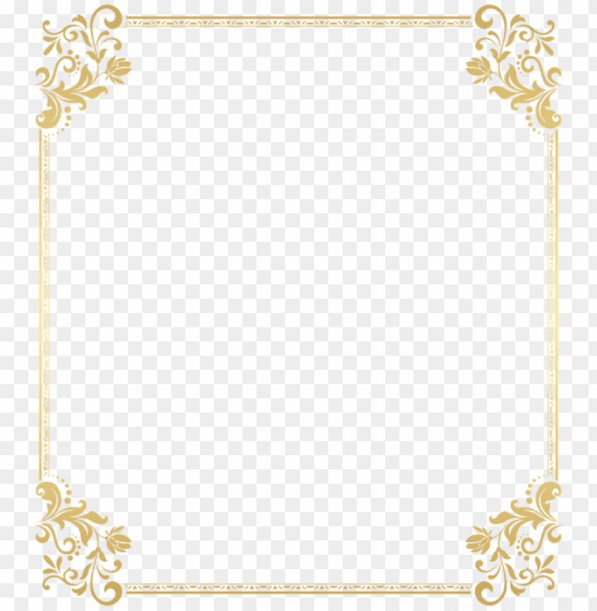 gold floral border frame transparent
