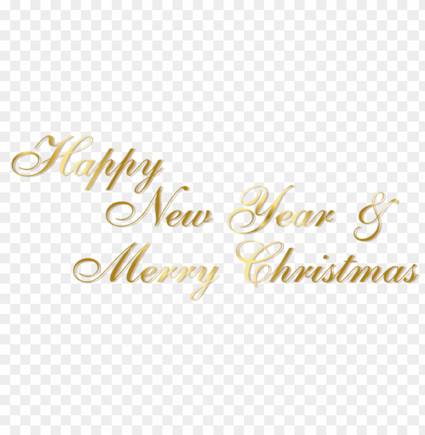 Gold Happy New Year And Merry Christmas Png Text Png Images Toppng