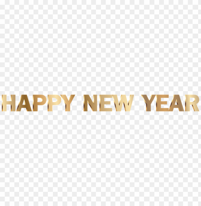 gold happy new year text PNG image with transparent background | TOPpng