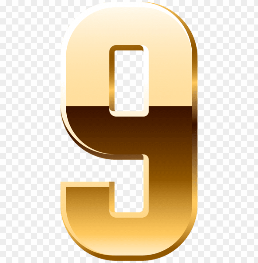 gold number nine clipart png photo - 51820