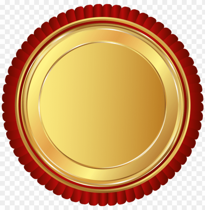 gold red seal badge clipart png photo - 50549