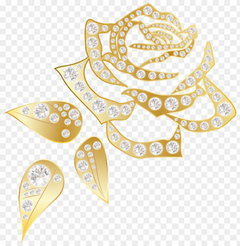 gold rose with diamonds