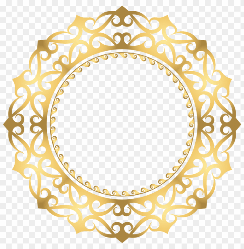 gold round border frame