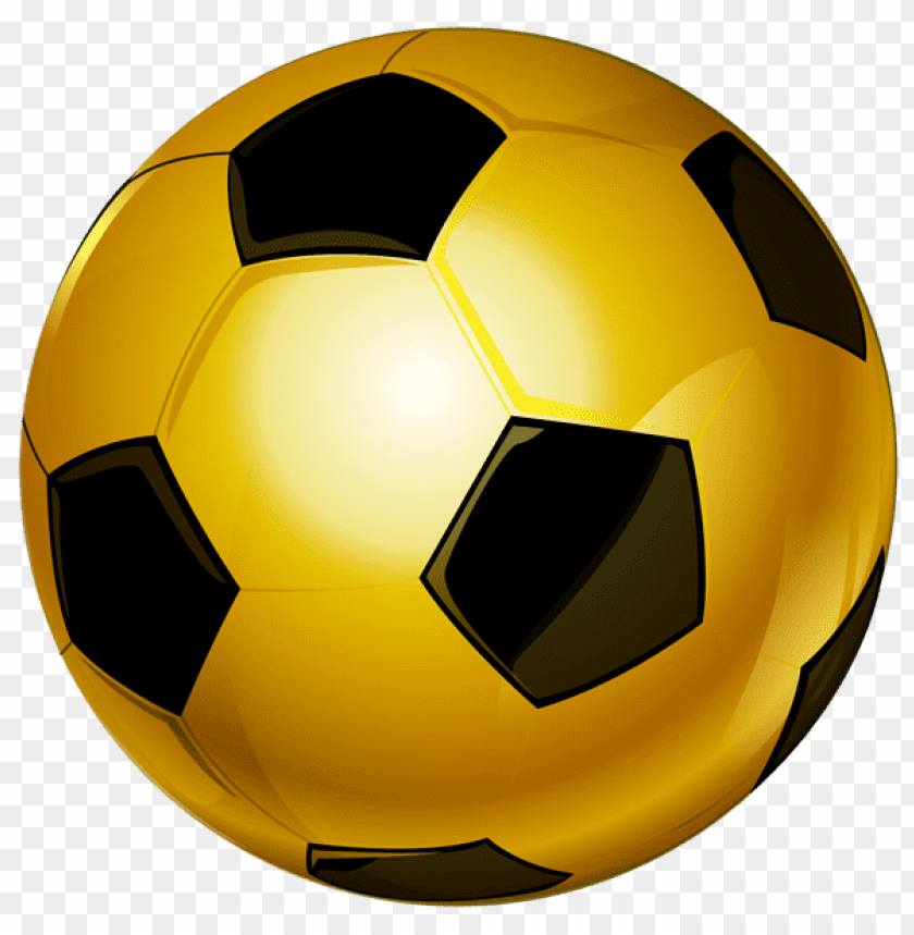 Glossy Gold Soccer Ball PNG Transparent Background