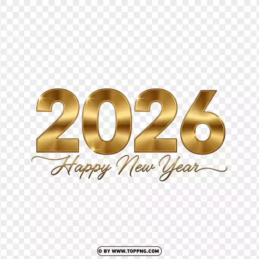 Golden 2026 New Year greeting typography with festive style