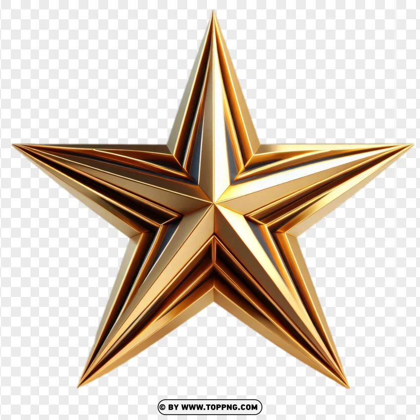 golden star, 3D star, metallic star, star PNG