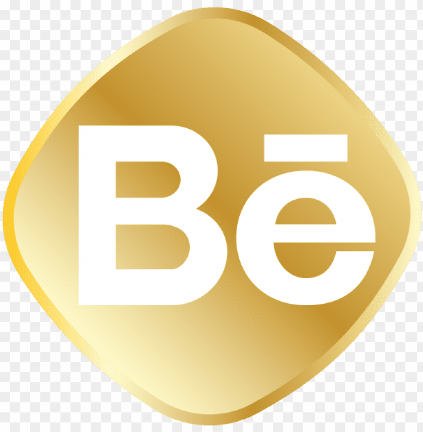golden behance icon social media vector royal golden icon png - Free PNG Images ID 127286