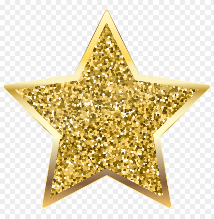 golden deco star clipart png photo - 44599