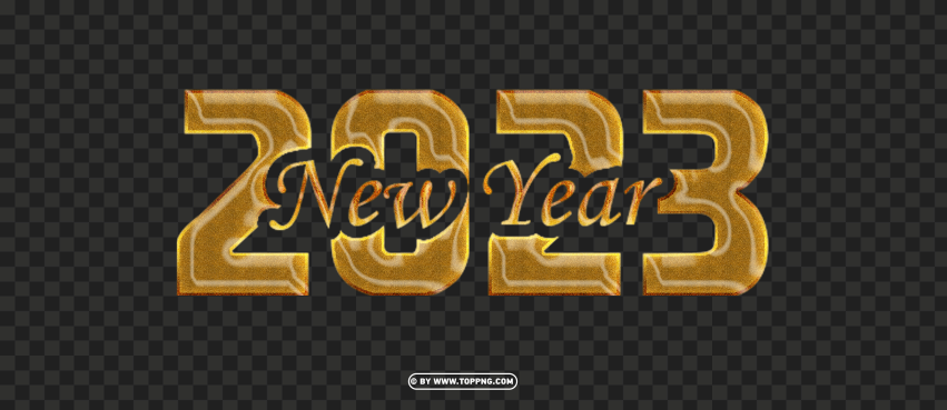 Golden Glitter 2023 New Year Design Png
