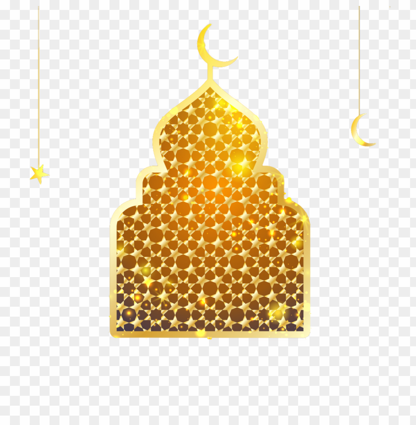 Golden Gold Ramadan Chancery Mosque Illustration PNG Image With Transparent Background