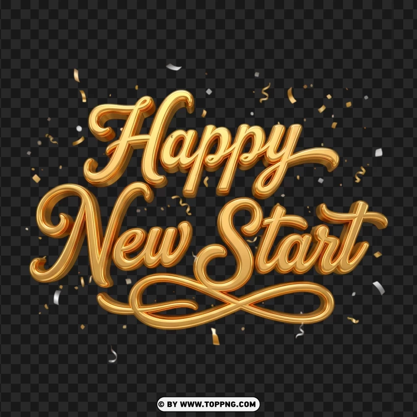 New Year 2026 Sparkling Font With Confetti Burst PNG Transparent Background