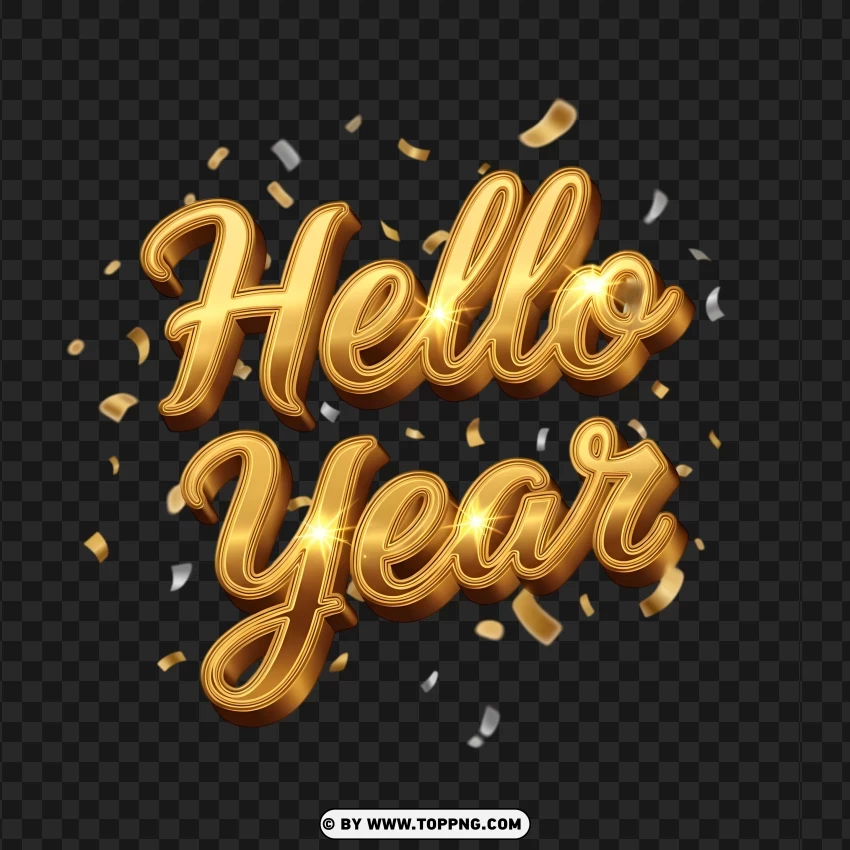 2026 Celebration Decorative Gold Text With 3d Shine PNG Transparent Background