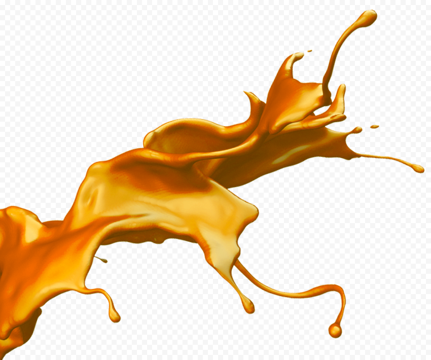 Golden Paint Splash HD PNG Image