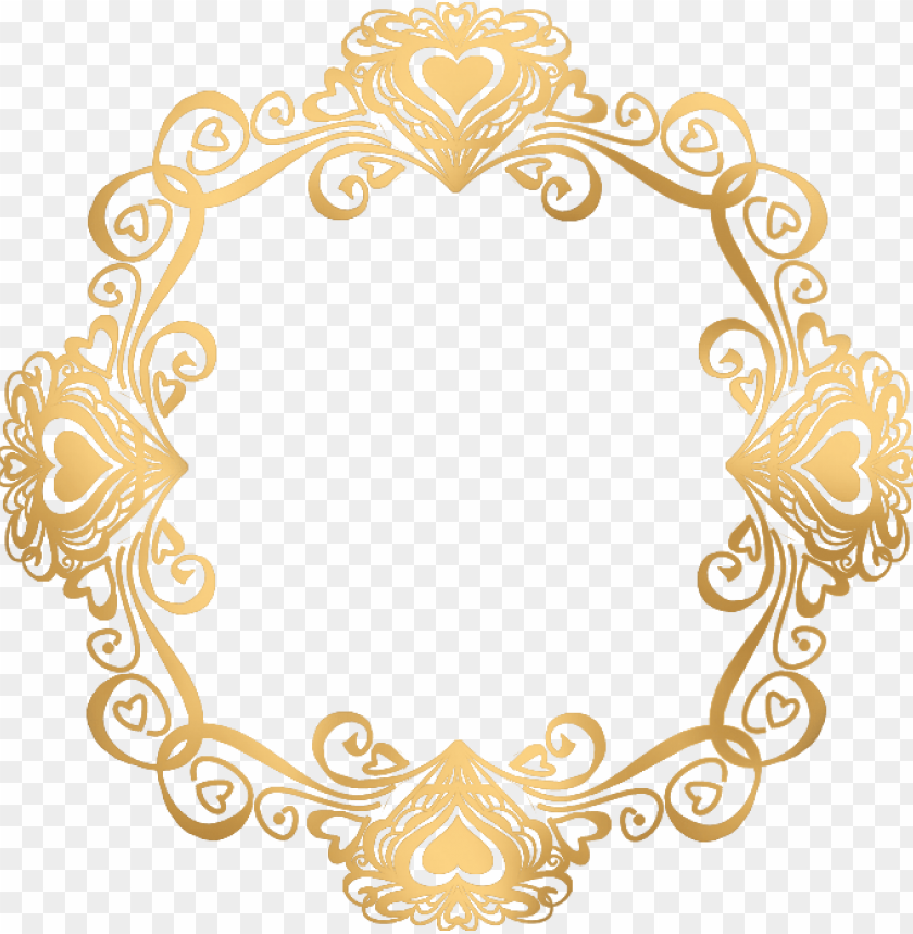 golden round frame png - Free PNG Images ID 7152