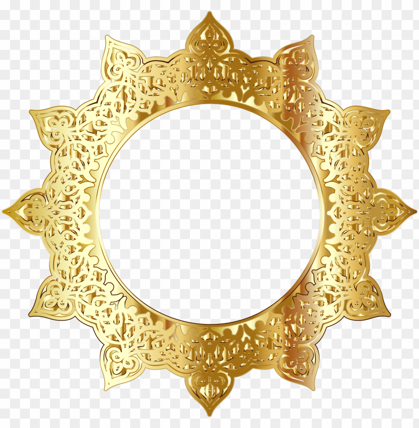 golden round frame png - Free PNG Images ID 7154