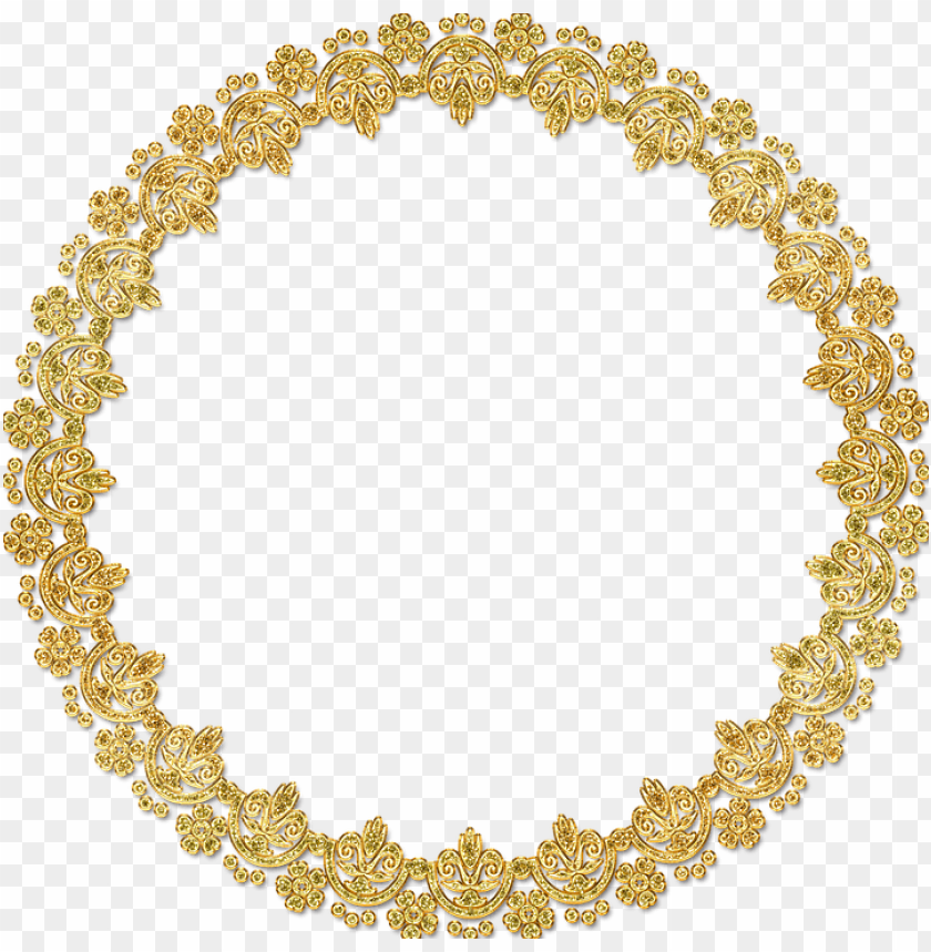 golden round frame png - Free PNG Images ID 7166