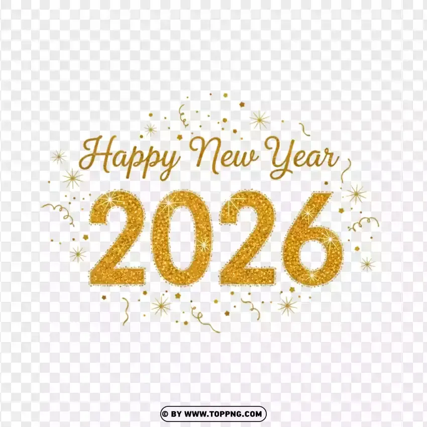 Sparkling golden 2026 Happy New Year greeting design