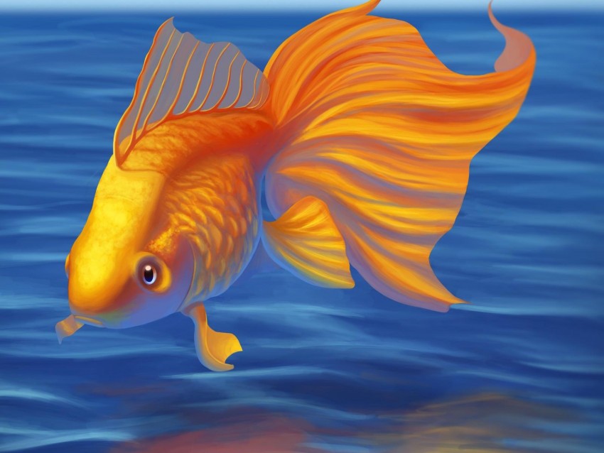 goldfish, fish, art, water
