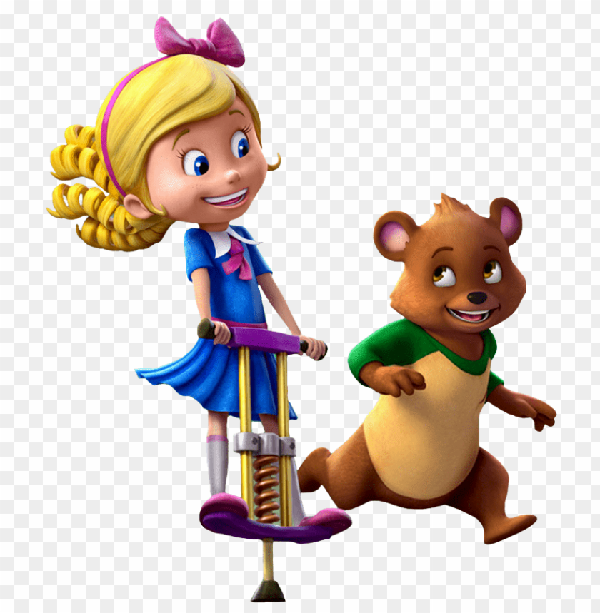 at the movies, cartoons, goldie & bear, goldie & bear pogo stick, 